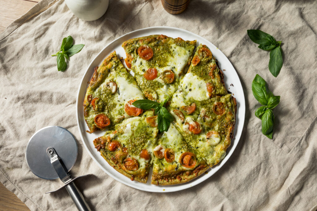 pizza con pesto